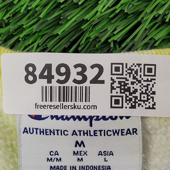 Champion Sweatshirt Medium 22x25 Green White Baggy - Picture 12 of 16